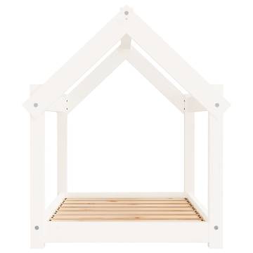 Dog Bed White 81x60x70 cm - Solid Pine Wood for Comfort