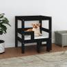 Dog Bed Black 55.5x53.5x60 cm Solid Wood Pine Colour black Size 55.5 x 53.5 x 60 cm 