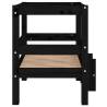 Dog Bed Black - Solid Pine Wood | 55.5x53.5x60 cm