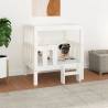 Dog Bed White 65.5x43x70 cm Solid Wood Pine Colour white Size 65.5 x 43 x 70 cm 