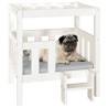 Comfortable Dog Bed in White - Solid Pine Wood 65.5x43x70 cm