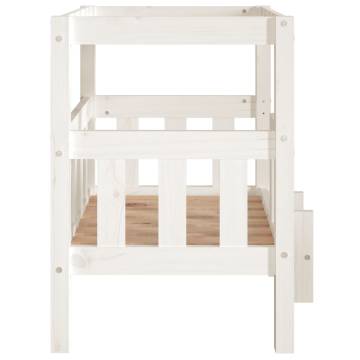 Comfortable Dog Bed in White - Solid Pine Wood 65.5x43x70 cm