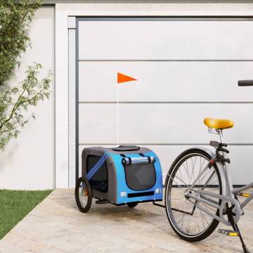 Pet Bike Trailer - Blue & Grey Oxford Fabric | HipoMarket