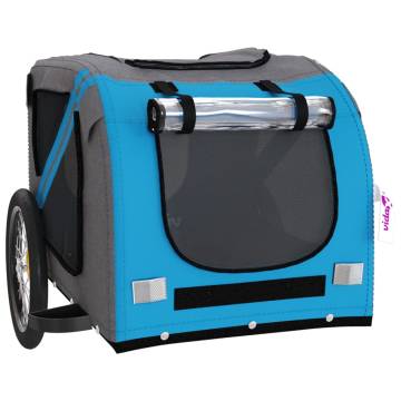 Pet Bike Trailer - Blue & Grey Oxford Fabric | HipoMarket