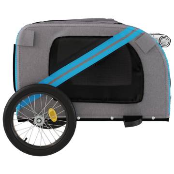 Pet Bike Trailer - Blue & Grey Oxford Fabric | HipoMarket