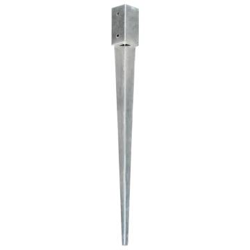 Ground Spikes 12 pcs Silver - Galvanised Steel for Outdoor Use