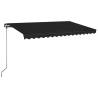 Manual Retractable Awning with LED - 400x350 cm Anthracite