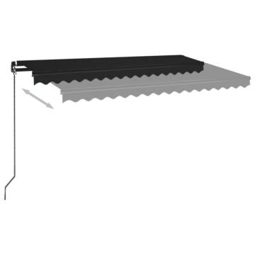 Manual Retractable Awning with LED - 400x350 cm Anthracite