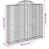 Arched Gabion Baskets - 2 pcs 200x50x180 cm Galvanised Iron