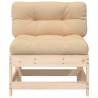 Middle Sofa with Cushions - Solid Wood Pine | HipoMarket