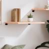 Rustic Wall Shelf - 60x50cm Untreated Solid Oak Wood