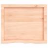 Rustic Wall Shelf - 60x50cm Untreated Solid Oak Wood