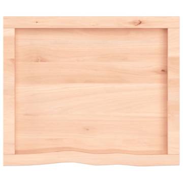 Untreated Solid Wood Bathroom Countertop 60x50 cm | HipoMarket