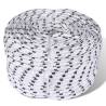 Braided Boat Rope Polyester 12 mm 250 m White Colour white Quantity in Package 1 Length 250 m Diameter 12 mm 