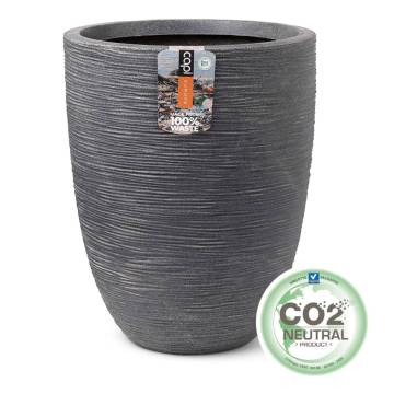 Capi Elegant Vase Low Waste Rib 46x58 cm Grey | Hipomarket