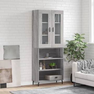 Stylish Highboard Grey Sonoma - Durable Storage Solution