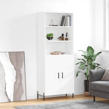 Stylish Highboard White 69.5x34x180 cm - Quality Engineered Wood