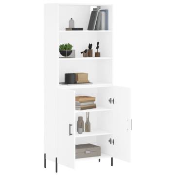 Stylish Highboard White 69.5x34x180 cm - Quality Engineered Wood