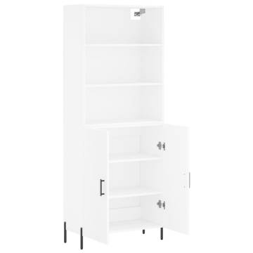 Stylish Highboard White 69.5x34x180 cm - Quality Engineered Wood