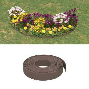 Garden Edging Brown 10m x 10cm - Durable Polyethylene