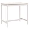 Garden Table White 121x82.5 cm - Solid Pine for Outdoors