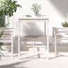 Garden Table White 121x82.5 cm - Solid Pine for Outdoors