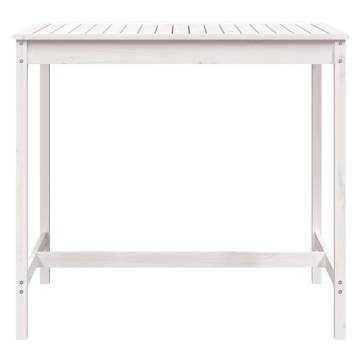 Garden Table White 121x82.5 cm - Solid Pine for Outdoors