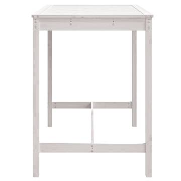 Garden Table White 121x82.5 cm - Solid Pine for Outdoors