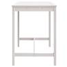 Garden Table White 121x82.5 cm - Solid Pine for Outdoors