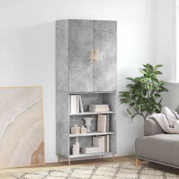 Stylish Highboard Concrete Grey - Elegant Storage Solution