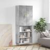 Highboard Concrete Grey 69.5x34x180 cm Engineered Wood Colour concrete grey Quantity in Package 1 Model 3 shelves 