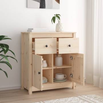 Solid Wood Pine Sideboard - 70x35x80 cm | Hipo Market