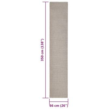 Natural Sisal Rug 66x350 cm in Sand | Durable & Eco-Friendly