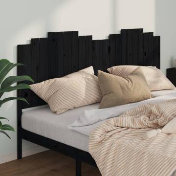 Stylish Black Bed Headboard - Solid Wood Pine | HipoMarket