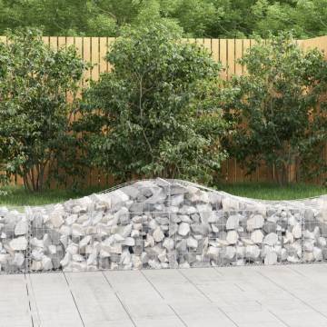 Arched Gabion Baskets - 7 pcs Galvanised Iron | Hipomarket UK