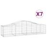 Arched Gabion Baskets - 7 pcs Galvanised Iron | Hipomarket UK