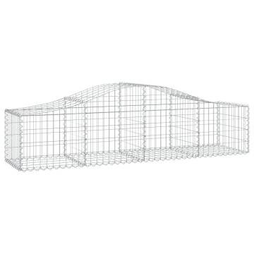 Arched Gabion Baskets - 7 pcs Galvanised Iron | Hipomarket UK