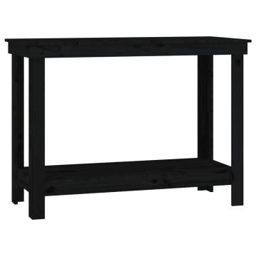 Black Solid Wood Pine Work Bench - 110x50 cm | HipoMarket