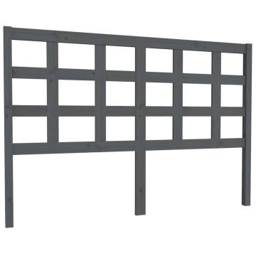 Grey Bed Headboard - Solid Pine Wood - 145.5x4x100 cm