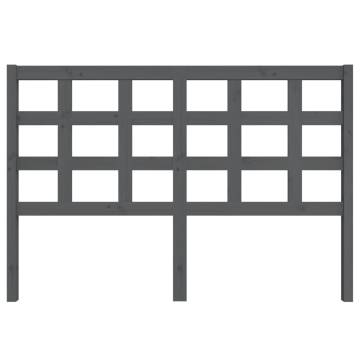 Grey Bed Headboard - Solid Pine Wood - 145.5x4x100 cm