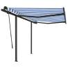 Manual Retractable Awning 3x2.5m - Blue & White | HipoMarket