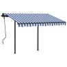 Manual Retractable Awning 3x2.5m - Blue & White | HipoMarket