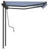 Manual Retractable Awning 3x2.5m - Blue & White | HipoMarket