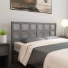 Grey Bed Headboard - Solid Pine Wood - 145.5x4x100 cm