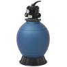 Pool Sand Filter with 6 Position Valve - 460 mm Blue