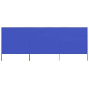 3-Panel Wind Screen Fabric 400x160 cm - Azure Blue