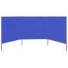 3-Panel Wind Screen Fabric 400x160 cm - Azure Blue