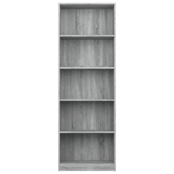 5-Tier Book Cabinet Grey Sonoma - Stylish & Versatile Storage