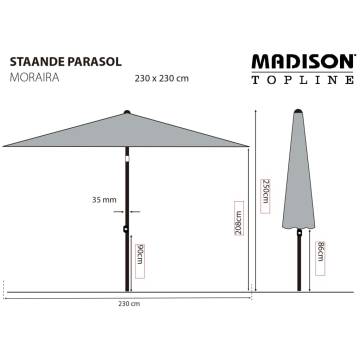 Madison Moraira Parasol 230x230 cm - Taupe | Hipo Market