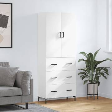 Stylish Highboard White 69.5x34x180 cm - HipoMarket